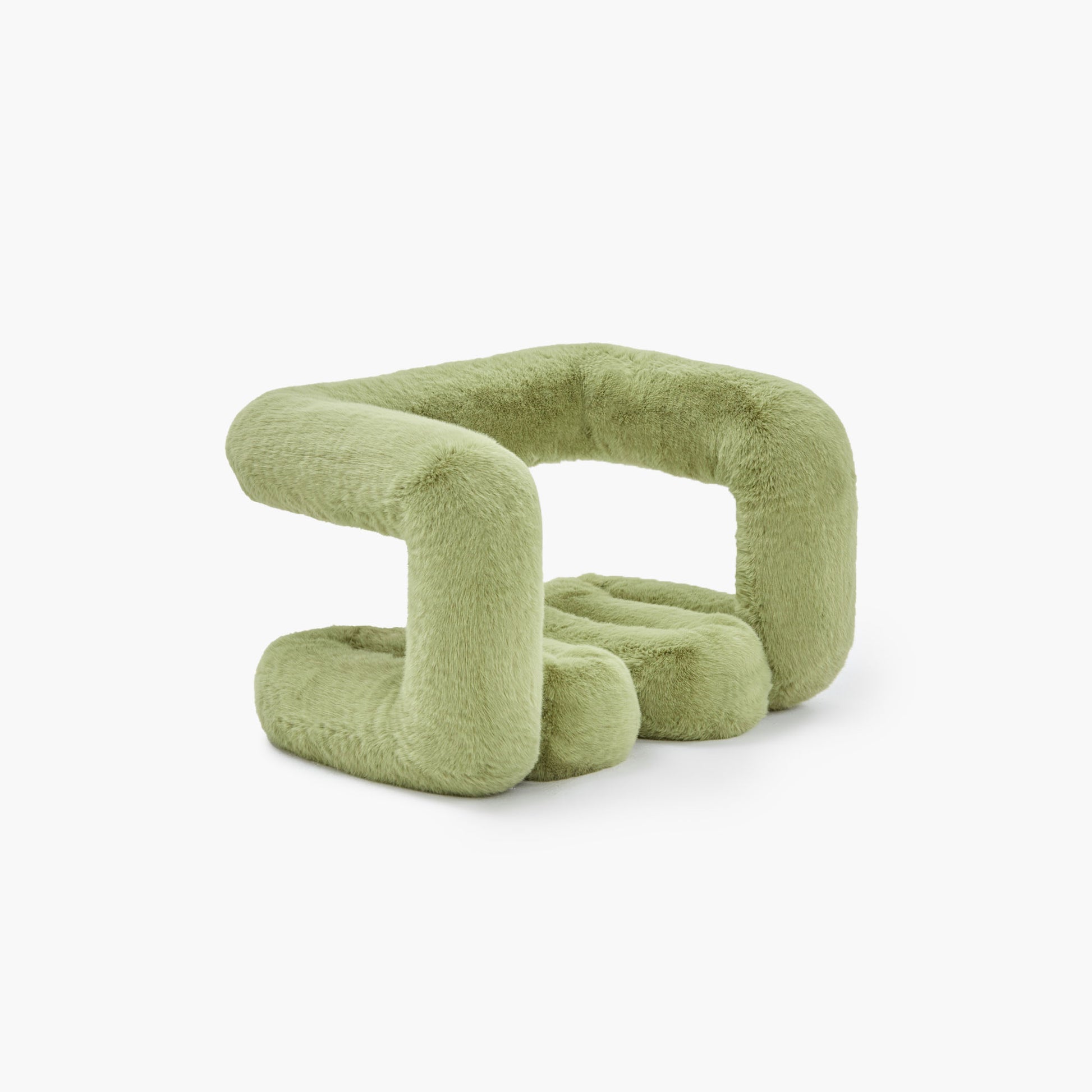 Tactile texture of premium green eco-fur upholstery