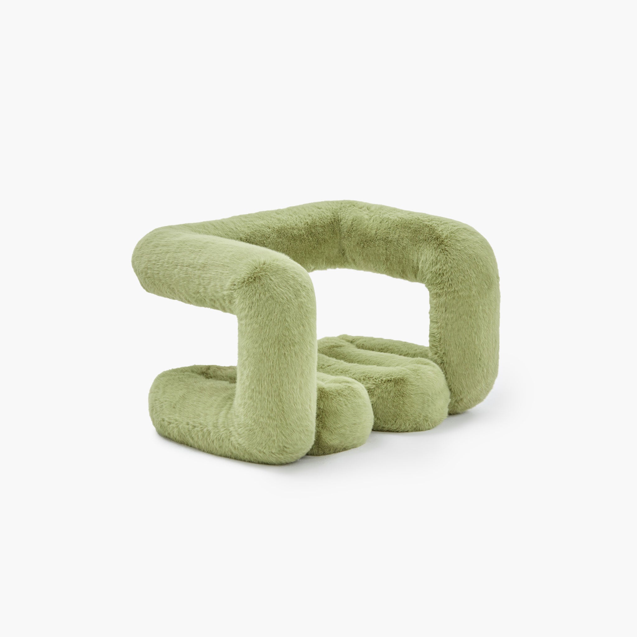 Tactile texture of premium green eco-fur upholstery