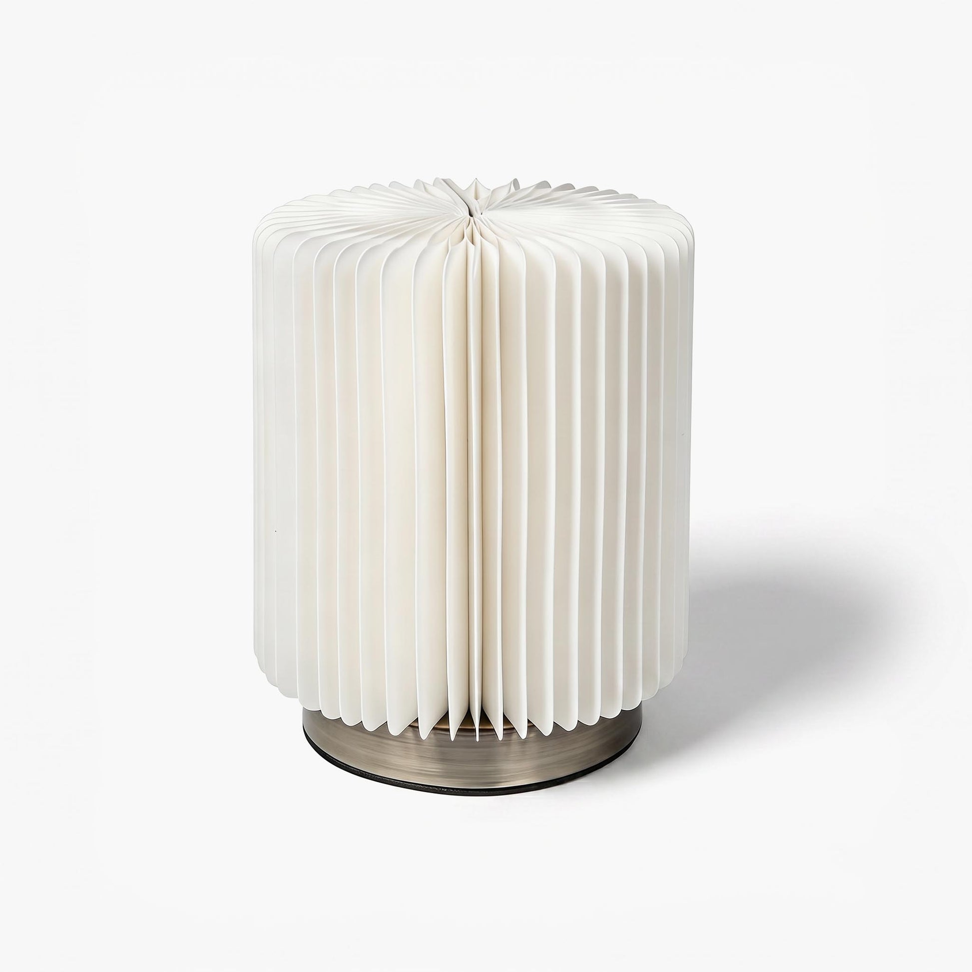 Premium kraft paper desk lamp featuring an accordion shade for minimalist interiors.
