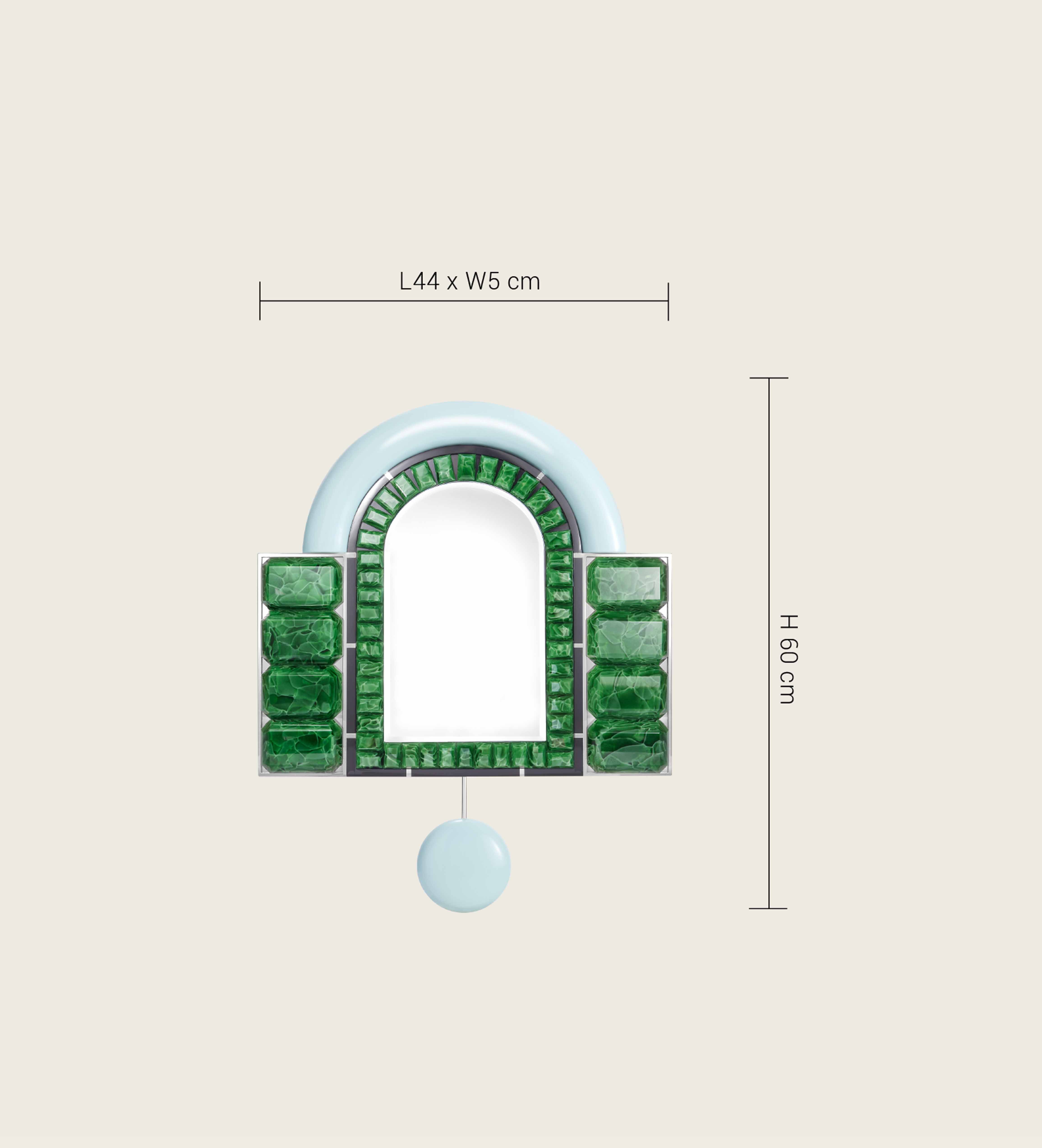 Technical specification diagram of the ARTAMORE Celebrity Mirror, showing its 44x60x5cm dimensions, ideal for curated wall displays in luxury minimalist homes.
