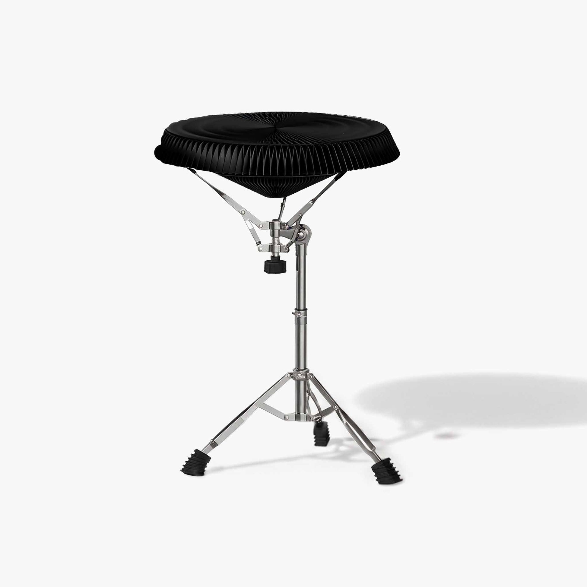 Designer adjustable folding side table in premium black with round top by ARTAMORE.