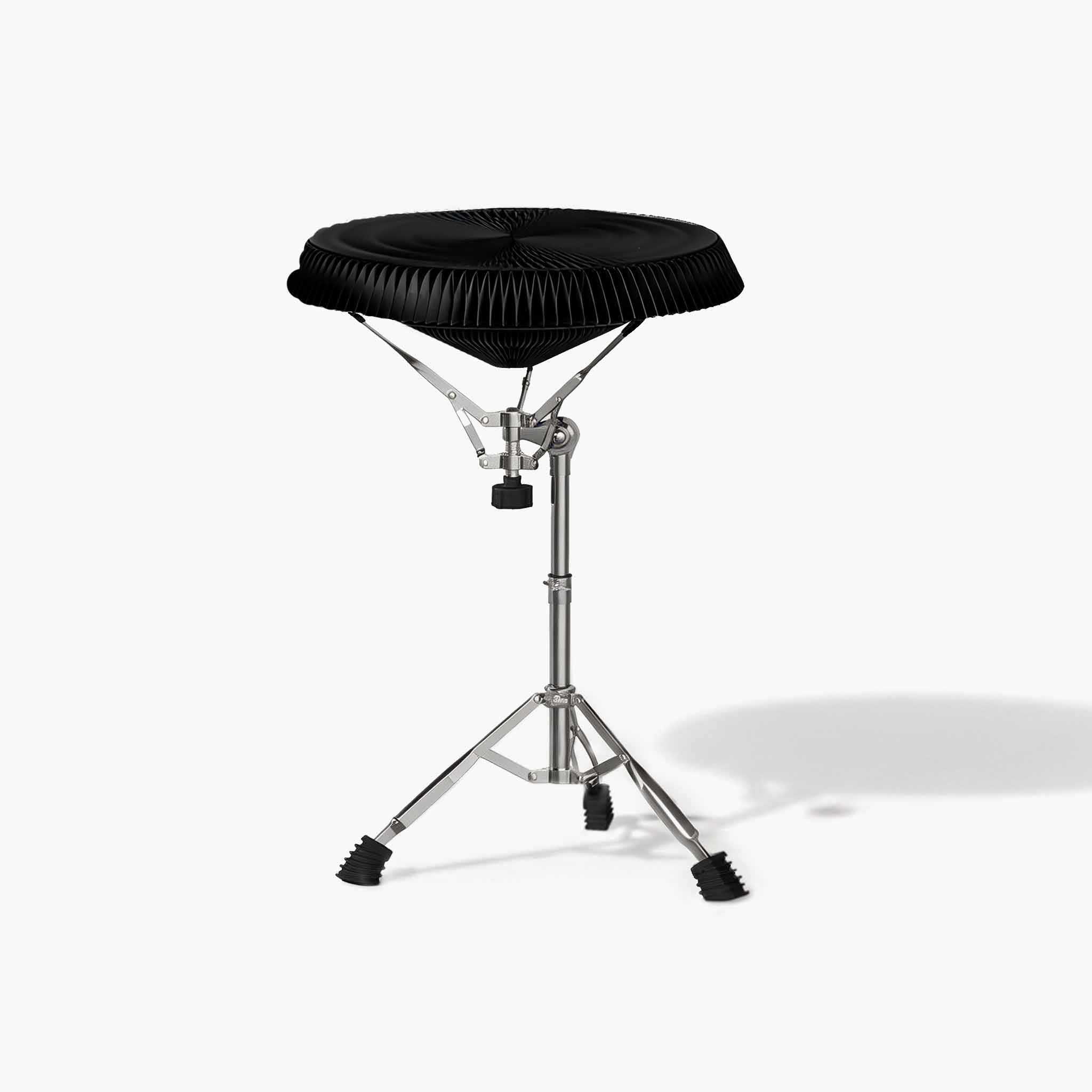Designer adjustable folding side table in premium black with round top by ARTAMORE.