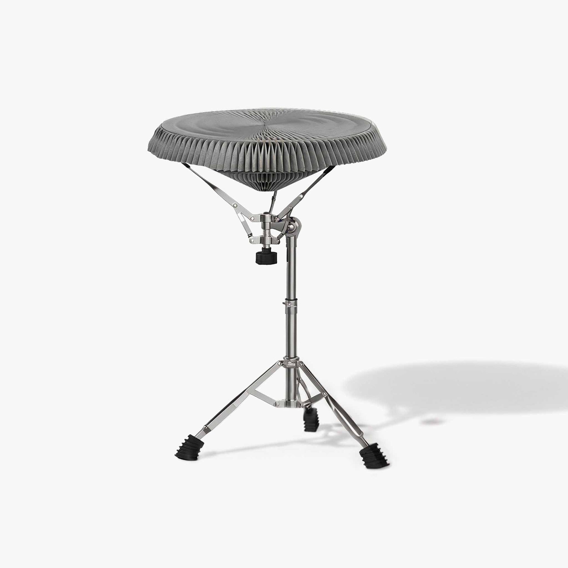 Modern industrial adjustable end table in sophisticated grey kraft paper by ARTAMORE.
