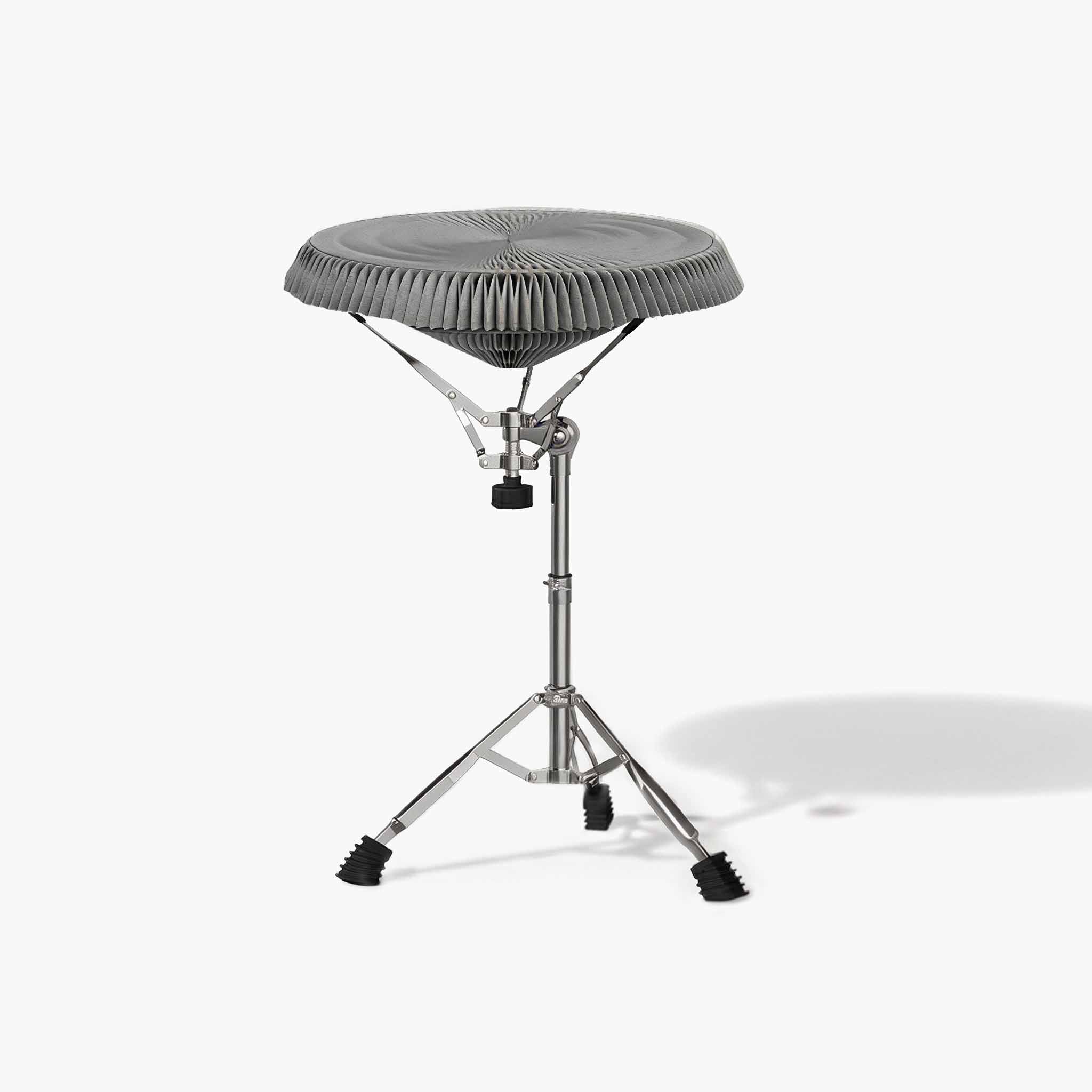Modern industrial adjustable end table in sophisticated grey kraft paper by ARTAMORE.