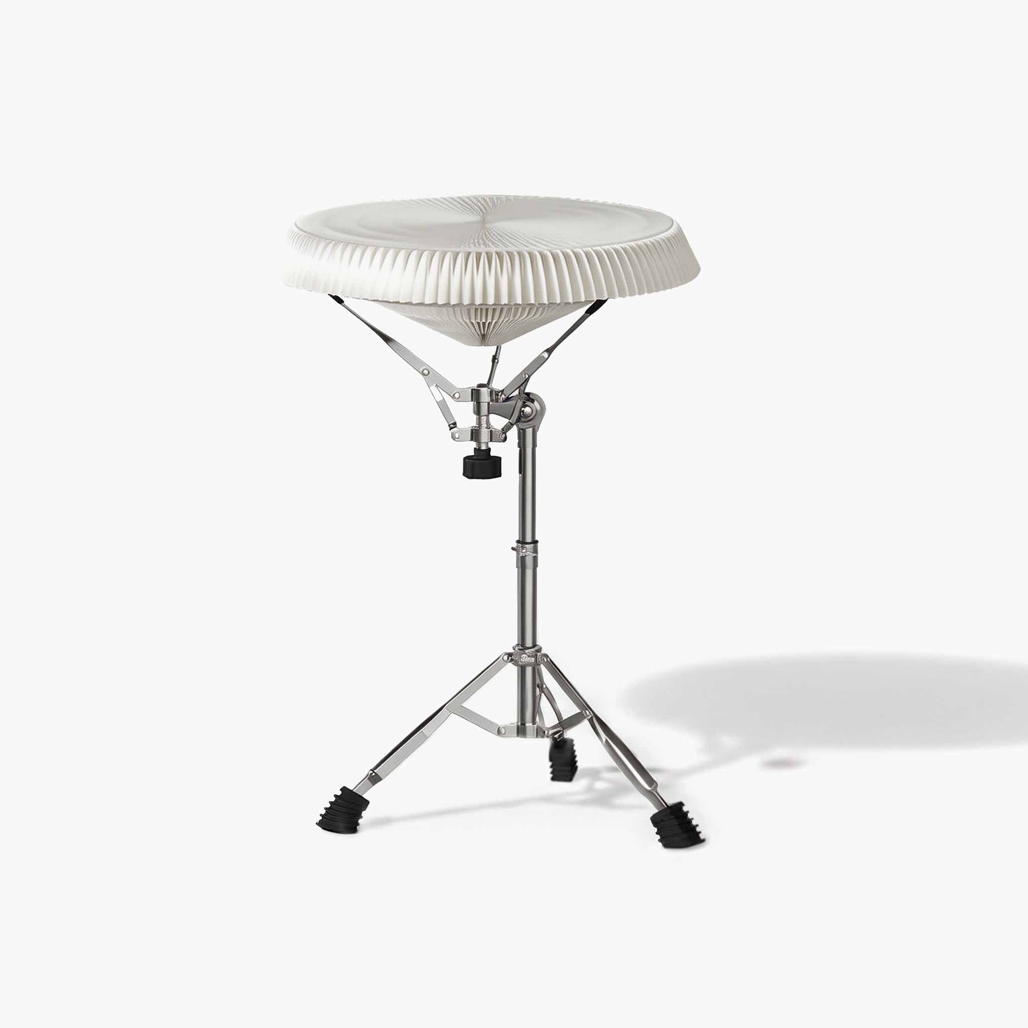 Premium minimalist folding side table in pure white accordion paper by ARTAMORE.