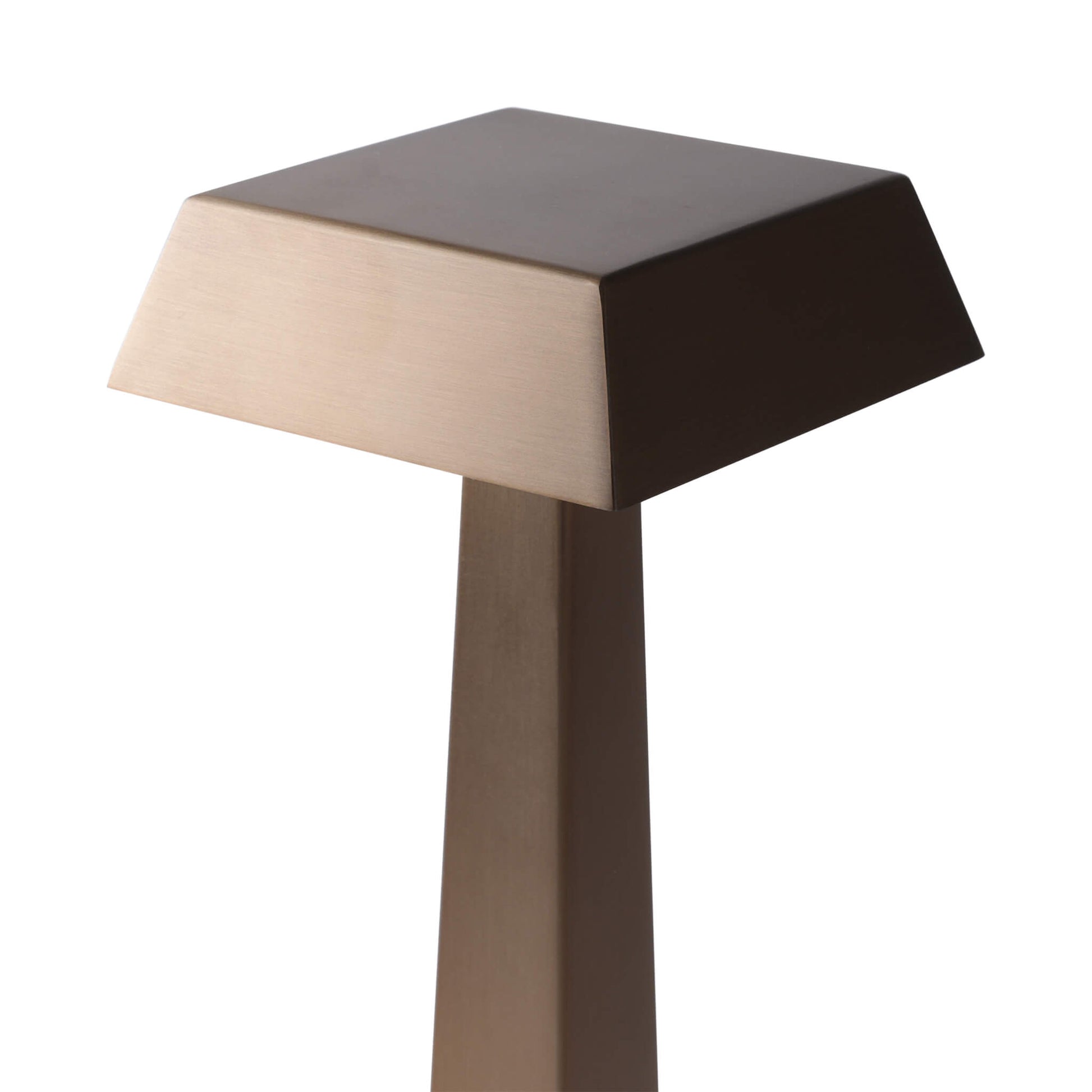 Close-up of the vintage luxury brushed metal lampshade highlighting exquisite electroplating.