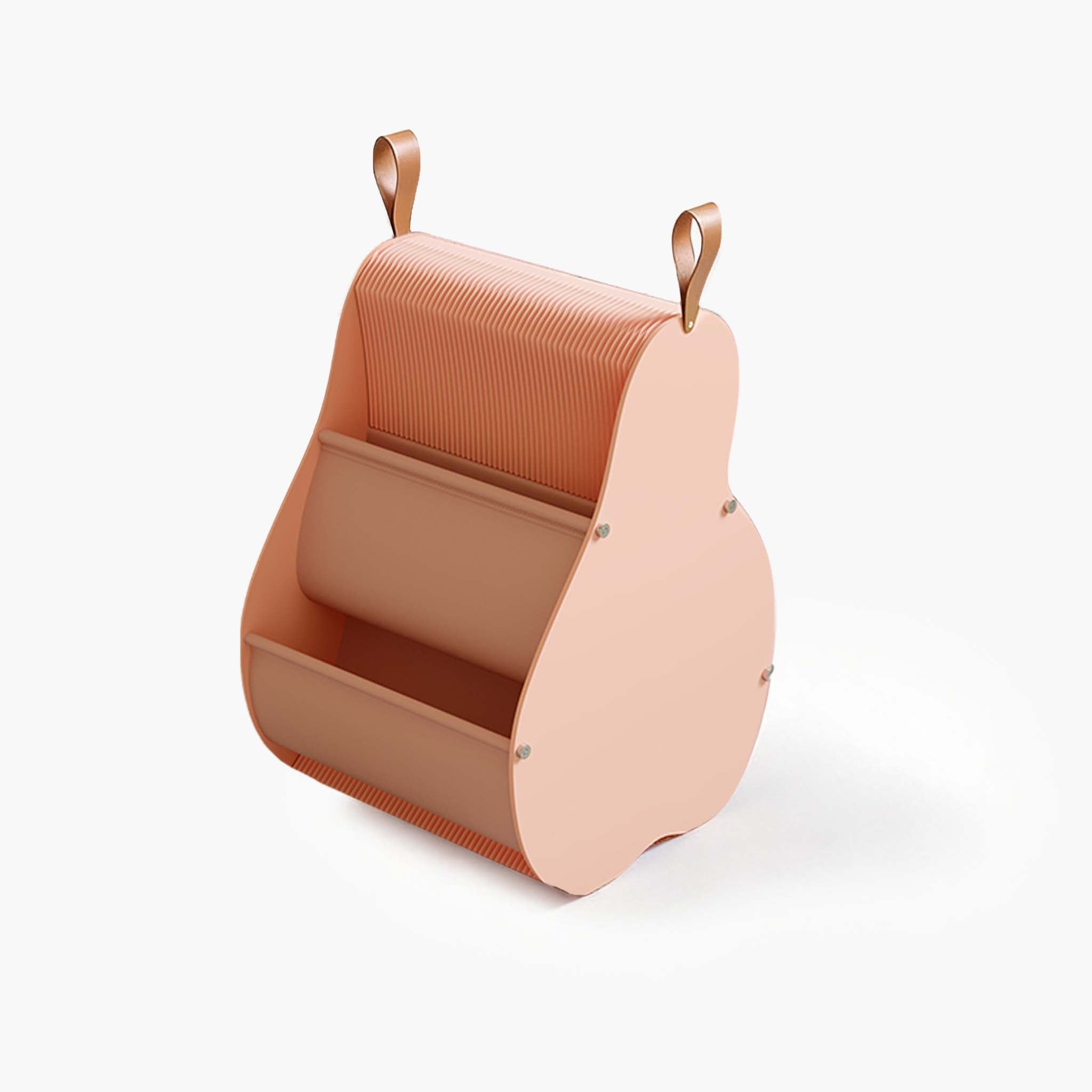 Blush pink pear storage shelf featuring a bionic honeycomb structure and two-tier storage.