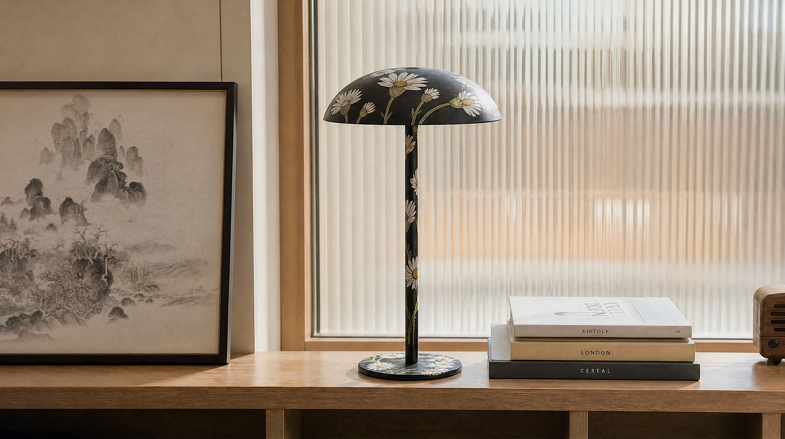 The ARTAMORE Relax-W premium desk lamp features a unique combination of a cool aluminum head and a warm handcrafted micro-cement base, bringing industrial elegance to modern minimalist workspaces.