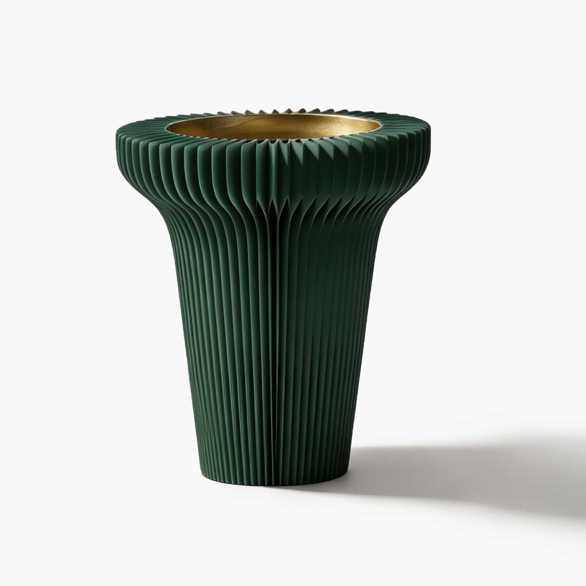 Pine green elevated honeycomb tabletop riser introducing warm modern organic design to your minimalist living room.