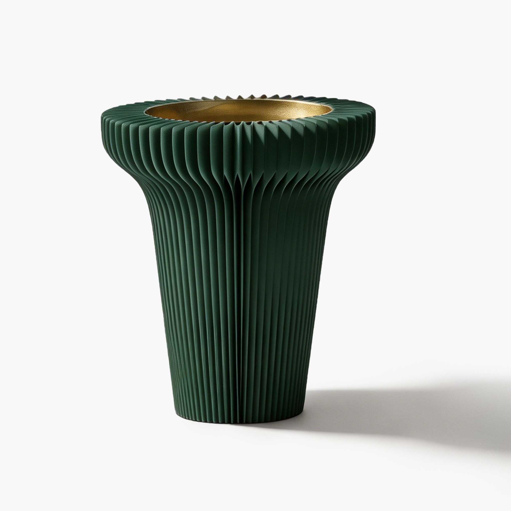 Pine green elevated honeycomb tabletop riser introducing warm modern organic design to your minimalist living room.