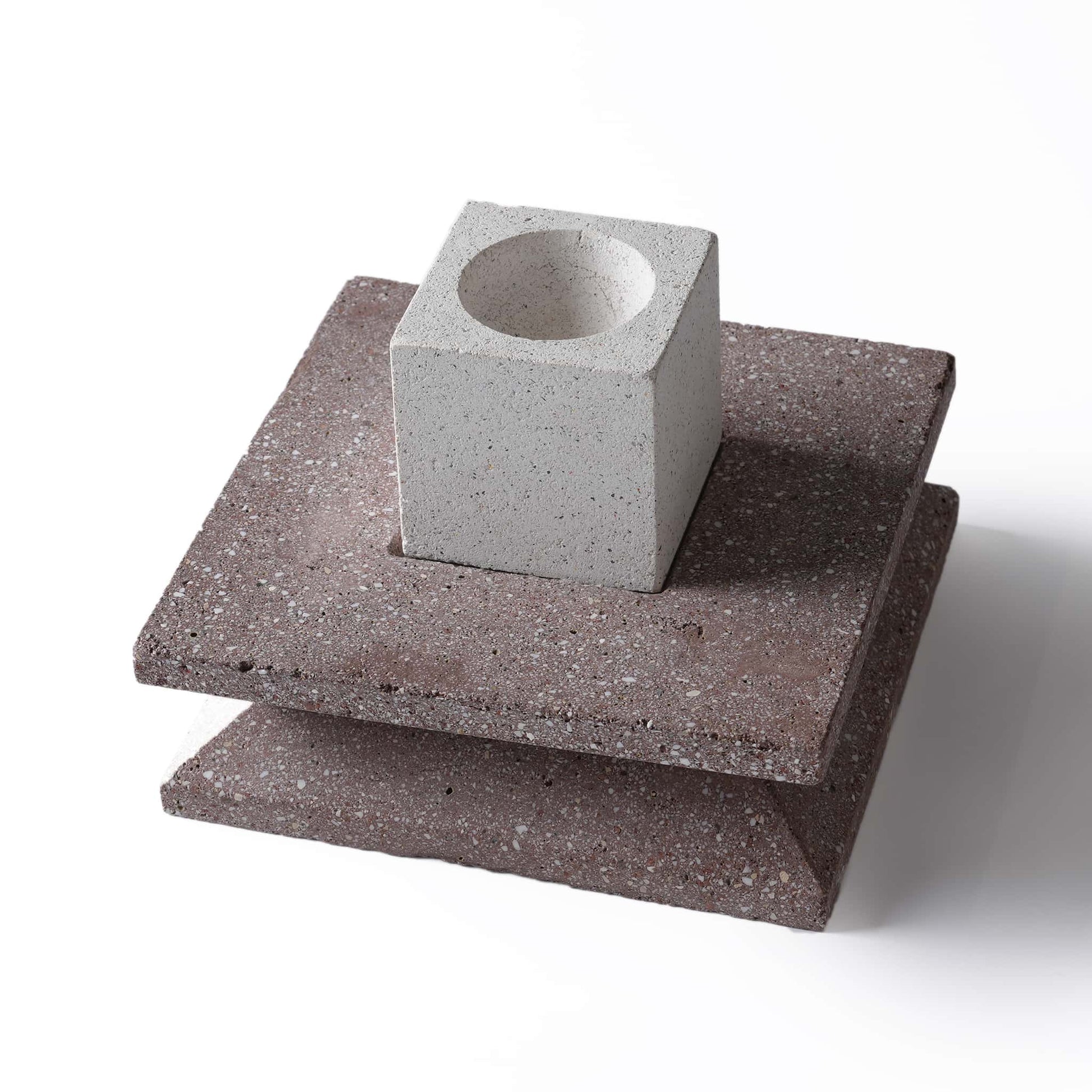 Top angle of the two-tier Zen-inspired diffuser, showing the circular recess designed for incense and essential oils